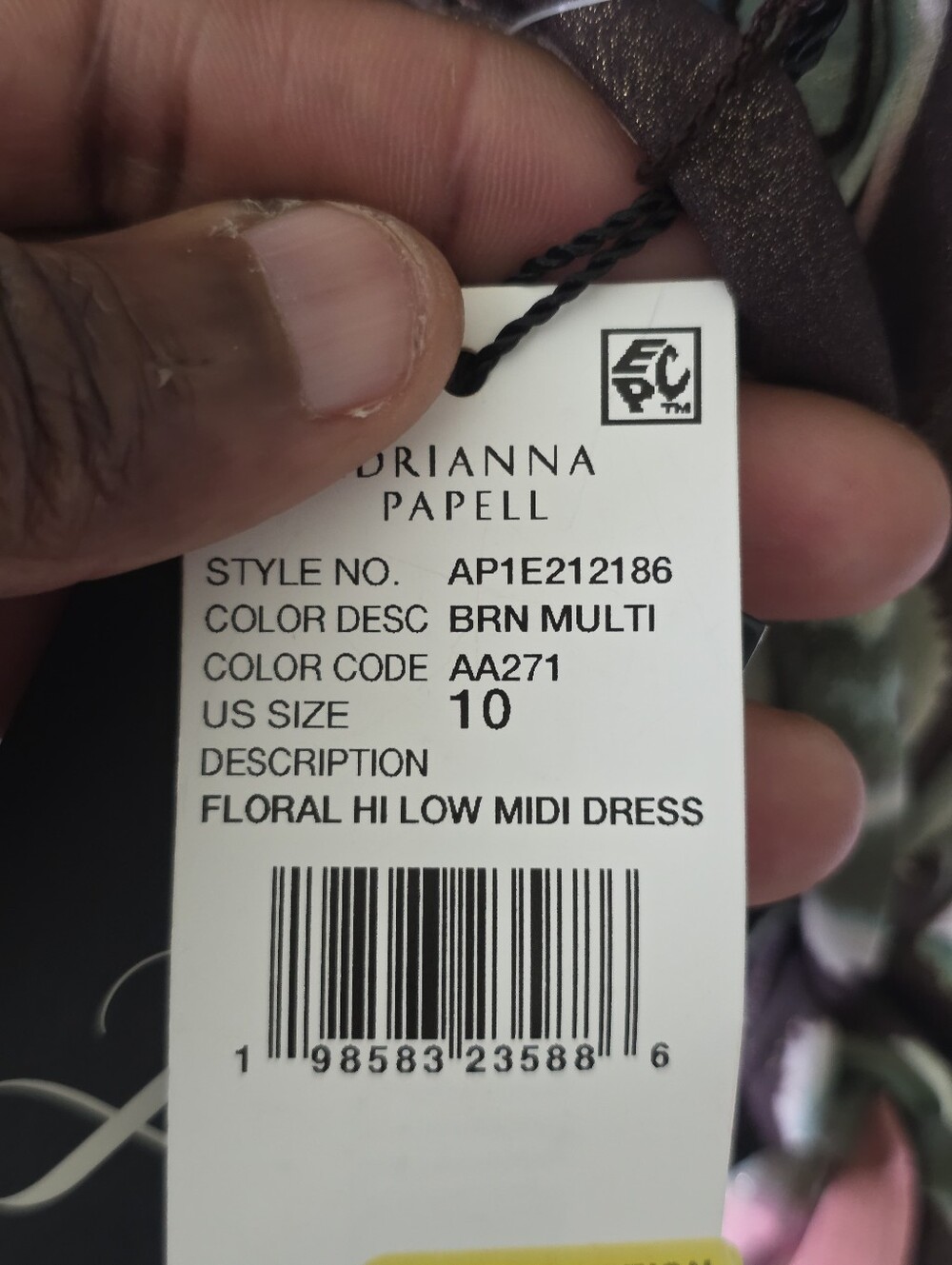 NWT Adrianna Papell Floral Hi Low Midi Dress Size 10 Ruffle Wrap Style $199 - Picture 8 of 11